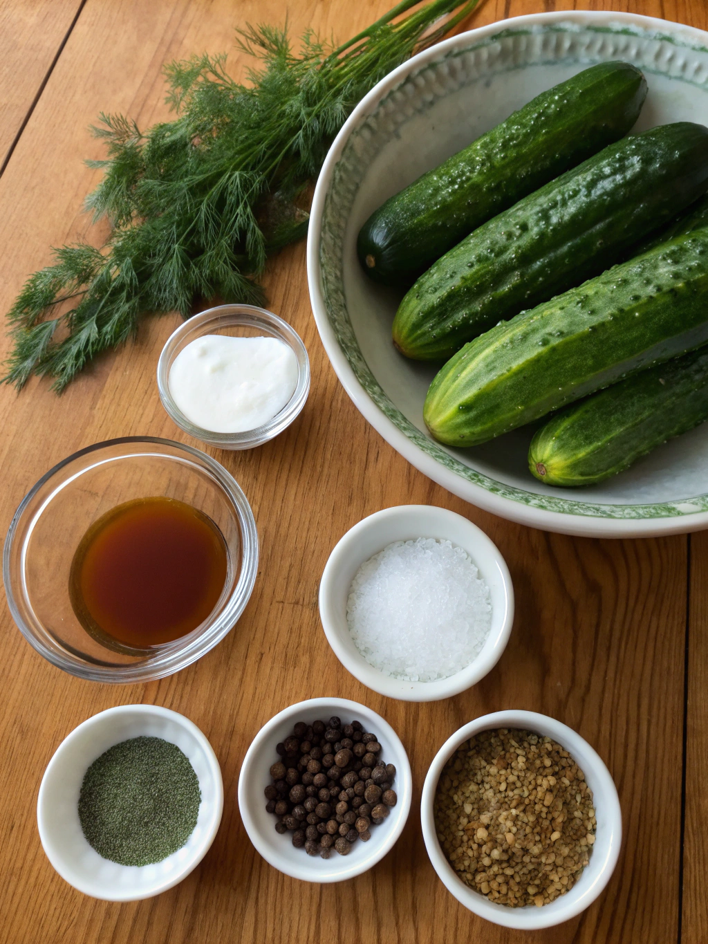 Zutaten für eingelegte Gurken nach Omas Rezept