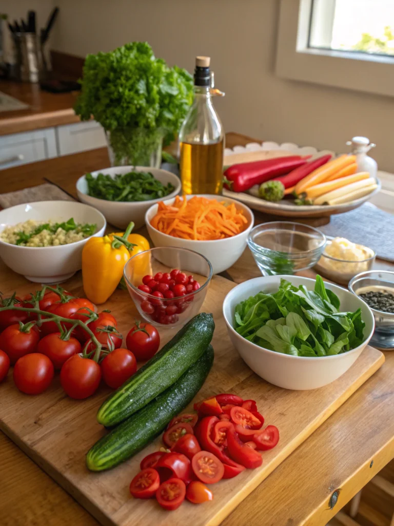 gesunde vegetarische rezepteingredients