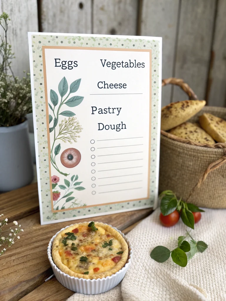 rezept quiche vegetarischingredients
