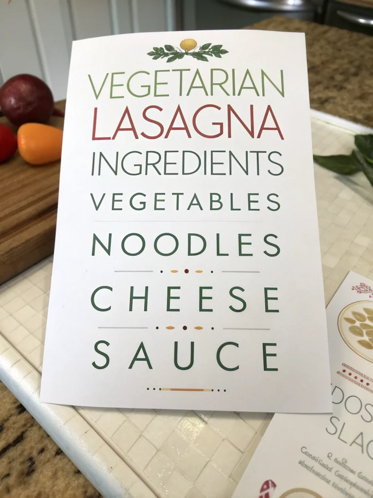 rezept vegetarische lasagneingredients