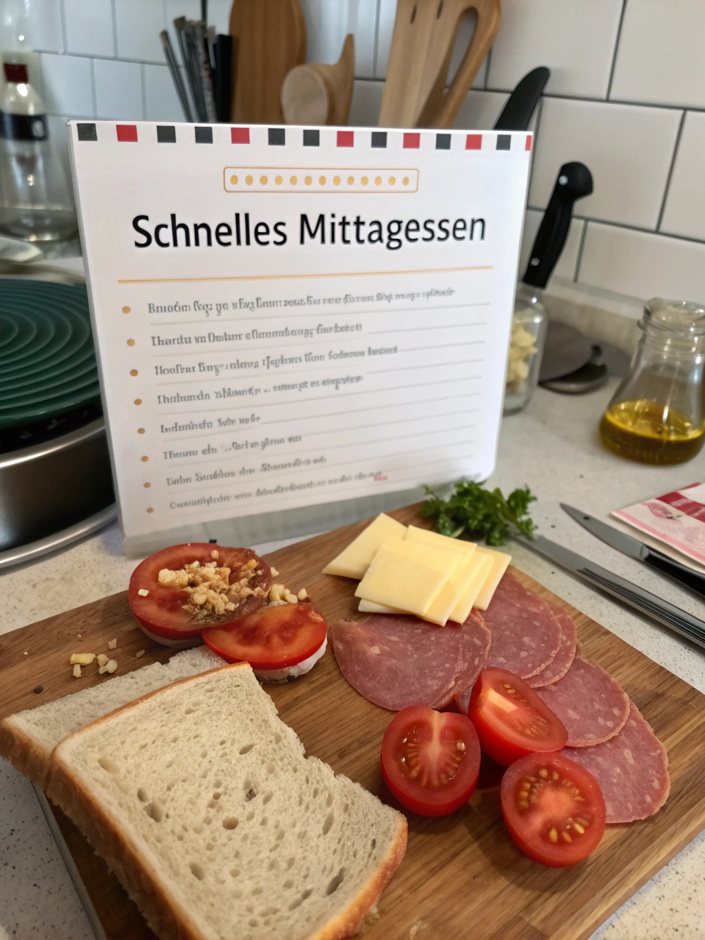 Zutaten für ein schnelles Mittagessen